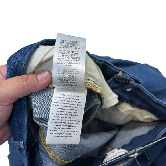 Good American Good Legs Straight Jeans Curve Plus Size 22 Blue Stretch Dark Wash - Picture 5 of 7